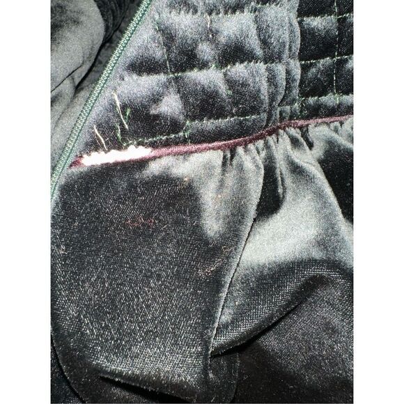 VTG Amanda Stewart Intimates Dark Green Velour Pullover 1/2 Zip Robe Women's 1XL - Picture 8 of 8